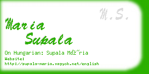 maria supala business card